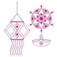 Diwali theme icon aesthetics, Indian Holiday Celebration Diwali vector