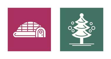 Igloo and Pine Tree Icon vector