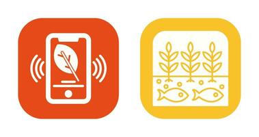 Smart Phone and Hydroponic Icon vector