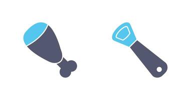 Cooked Ham and utensil Icon vector