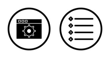 settings and numbered lists Icon vector