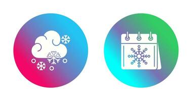 Snowy and Calender Icon vector