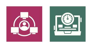 Network and Speedometer Icon vector