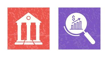 Parthenon and Statistics Icon vector