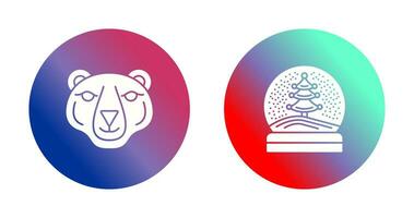 Polar Bear and Snow Globe Icon vector