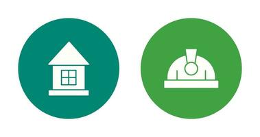 House and Helmet Icon vector