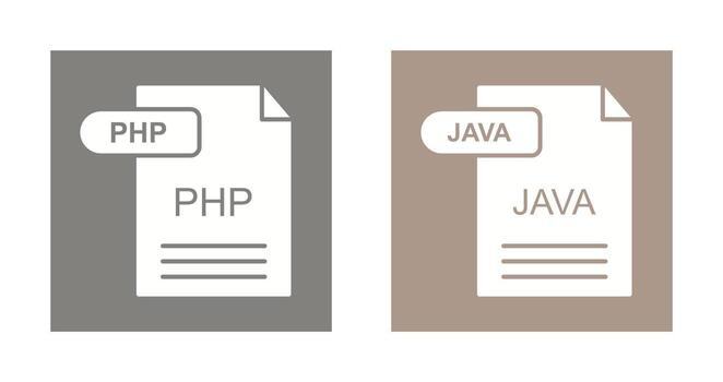php y Java icono vector