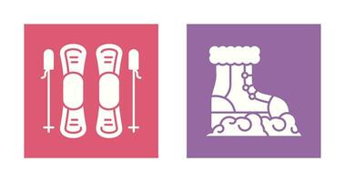 Skills and Snow Boots Icon vector