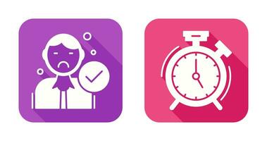 Rejected and Alarm Clock Icon vector