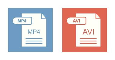 MP4 and AVI  Icon vector