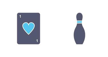 Card and Bowling Pin Icon vector