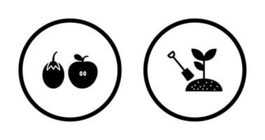 Fruits and Vegetables and Plantation Icon vector