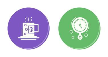 Coffee Cup and Wall Clock Icon vector