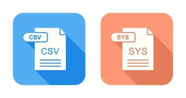 csv y sys icono vector