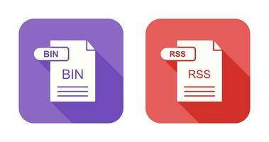 BIN and RSS Icon vector