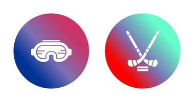 Goggle and Ice Hockey Icon vector