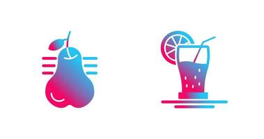 Pear and Orange Juice Icon vector