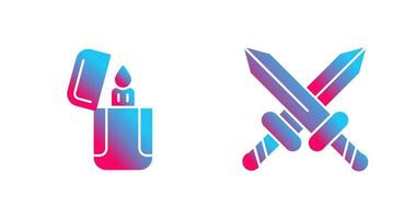 Lighter and Sword Icon vector