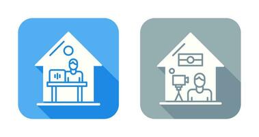 Work At Home and Lie Record Icon vector