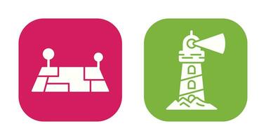 Pin Location and Lighthouse Icon vector