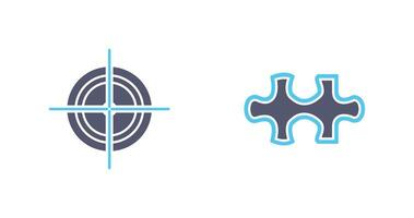 Target and Puzzle Piece Icon vector