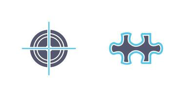 Target and Puzzle Piece Icon vector