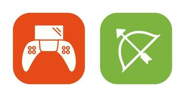 Play Station and Archery Icon vector