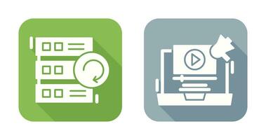 Backup and Video Marketing Icon vector