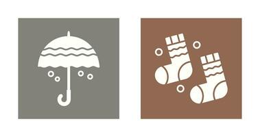 Umbrella and Winter Socks Icon vector