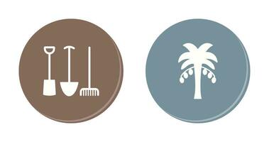 Gardening Tools and Palm tree Icon vector