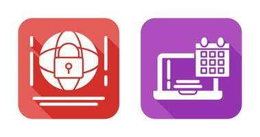 Internet Security and Calendar Icon vector