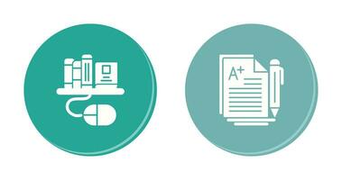 Digital Library and Essay Icon vector