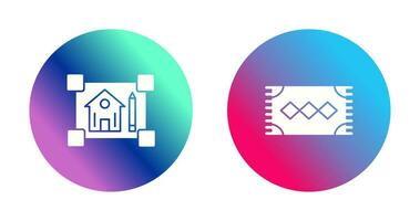 blueprint and rug Icon vector