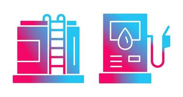 Water Tank and Petrol Pump Icon vector