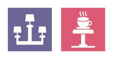 Lamp and Coffee Table Icon vector