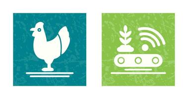 Poultry and Conveyor Icon vector