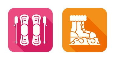 Skills and Snow Boots Icon vector