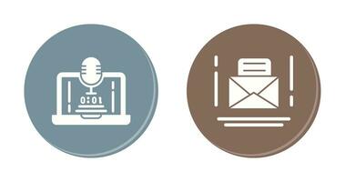 Voice Recorder and Email Icon vector