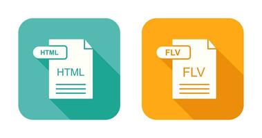 HTML and FLV Icon vector