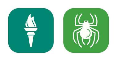 Torch and Spider Icon vector