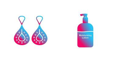 Earring and Lotion Icon vector