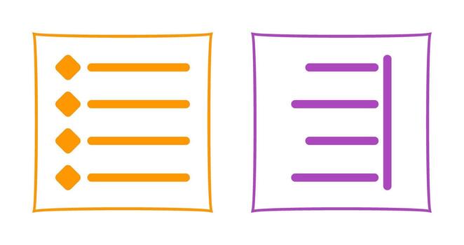 con viñetas lista y Derecha alinear icono vector