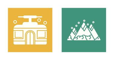 Mountain and Cable Car Icon vector