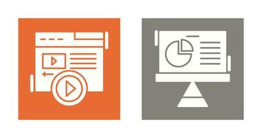 Video Content and Pie Chart Icon vector