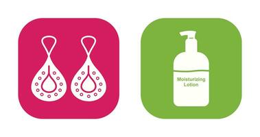 Earring and Lotion Icon vector