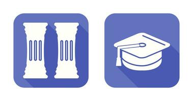 Column and Mortarboard Icon vector