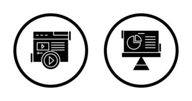 Video Content and Pie Chart Icon vector