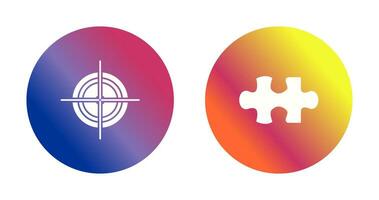 Target and Puzzle Piece Icon vector