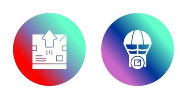 delivery box and parachute Icon vector