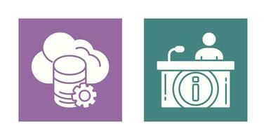 cloud data and information desk Icon vector